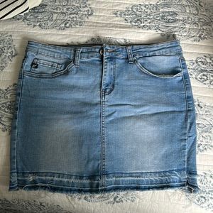 Kancan distressed denim skirt